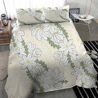 Ia Orana Tahiti Tiare Bedding Set Lemon Yellow Lei - Polynesian Pride