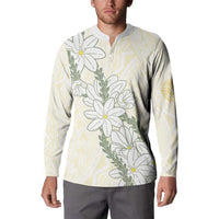 Ia Orana Tahiti Tiare Button Sweatshirt Lemon Yellow Lei - Polynesian Pride