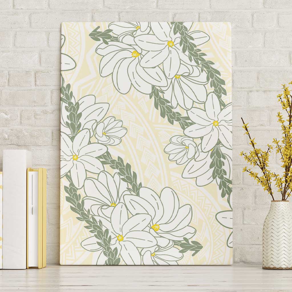 Ia Orana Tahiti Tiare Canvas Wall Art Lemon Yellow Lei - Polynesian Pride