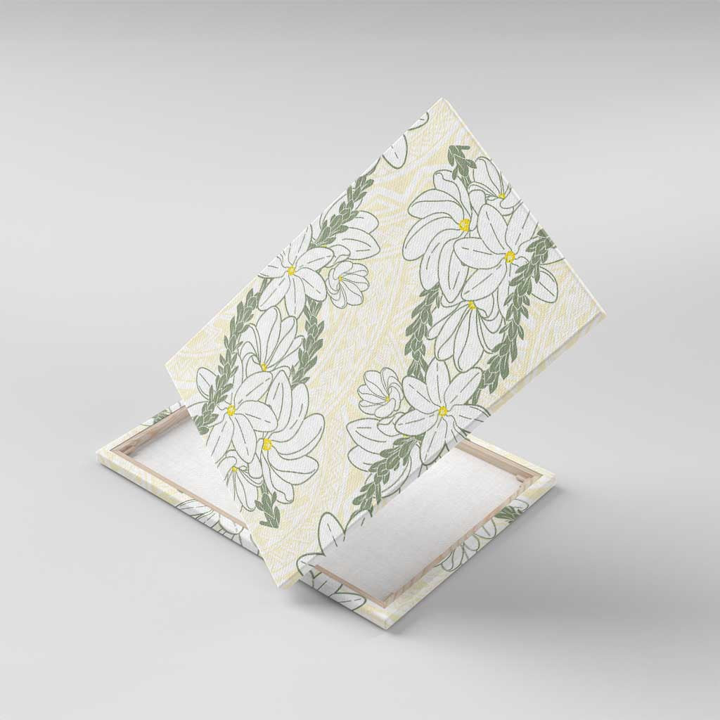 Ia Orana Tahiti Tiare Canvas Wall Art Lemon Yellow Lei - Polynesian Pride