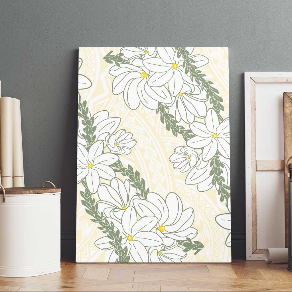 Ia Orana Tahiti Tiare Canvas Wall Art Lemon Yellow Lei - Polynesian Pride