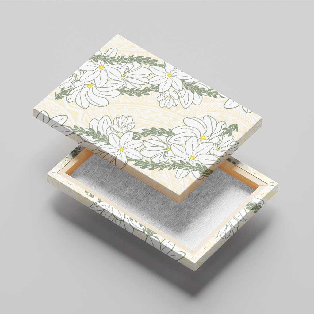 Ia Orana Tahiti Tiare Canvas Wall Art Lemon Yellow Lei - Polynesian Pride