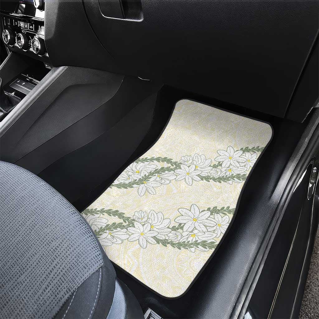Ia Orana Tahiti Tiare Car Mats Lemon Yellow Lei - Polynesian Pride