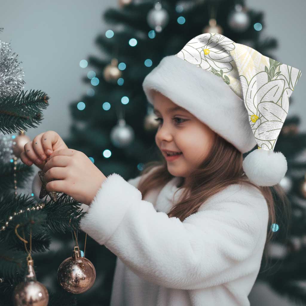 Ia Orana Tahiti Tiare Christmas Santa Hat Lemon Yellow Lei - Polynesian Pride