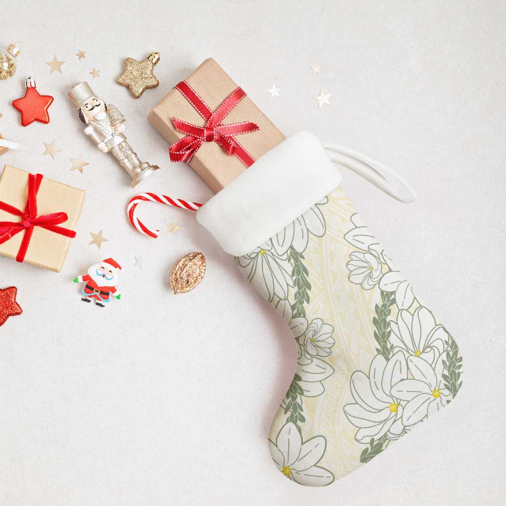 Ia Orana Tahiti Tiare Christmas Stocking Lemon Yellow Lei - Polynesian Pride