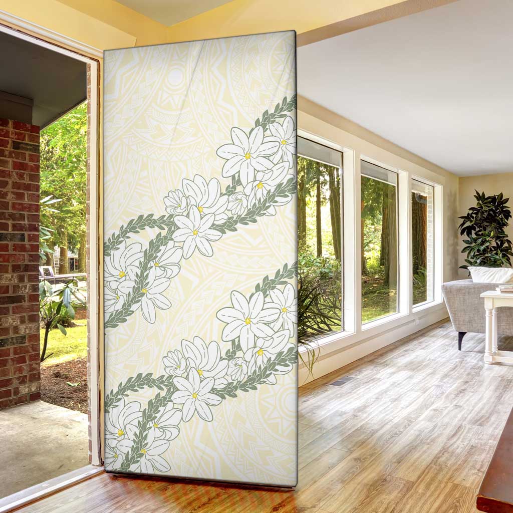 Ia Orana Tahiti Tiare Door Cover Lemon Yellow Lei - Polynesian Pride