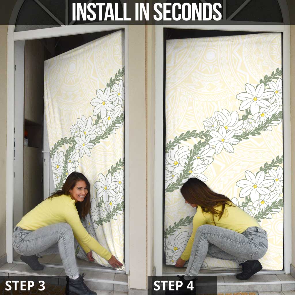 Ia Orana Tahiti Tiare Door Cover Lemon Yellow Lei - Polynesian Pride