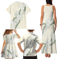 Ia Orana Tahiti Tiare Family Matching Tank Maxi Dress and Hawaiian Shirt Lemon Yellow Lei - Polynesian Pride