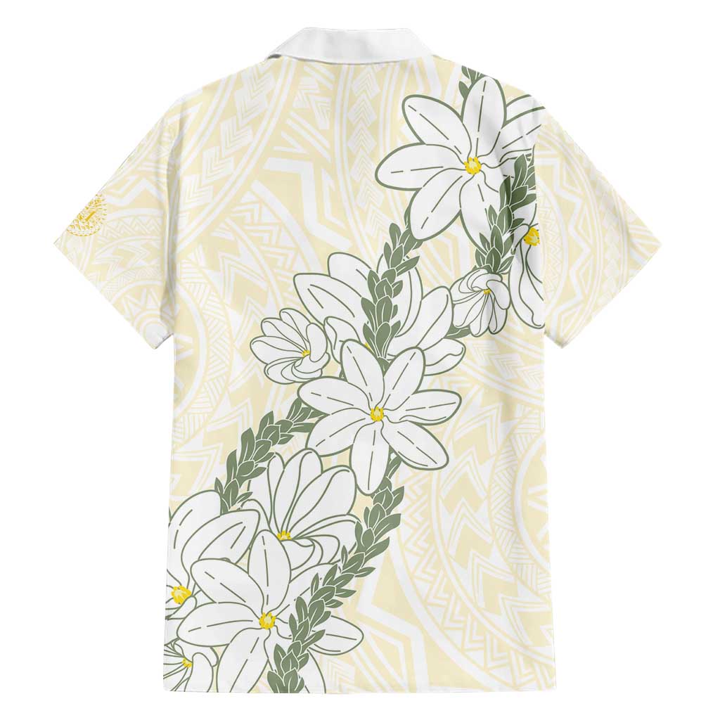 Ia Orana Tahiti Tiare Hawaiian Shirt Lemon Yellow Lei - Polynesian Pride