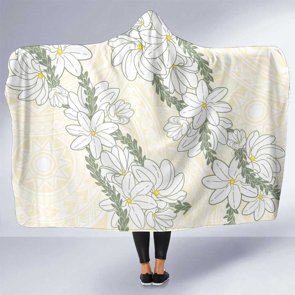 Ia Orana Tahiti Tiare Hooded Blanket Lemon Yellow Lei - Polynesian Pride