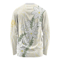Ia Orana Tahiti Tiare Long Sleeve Shirt Lemon Yellow Lei - Polynesian Pride
