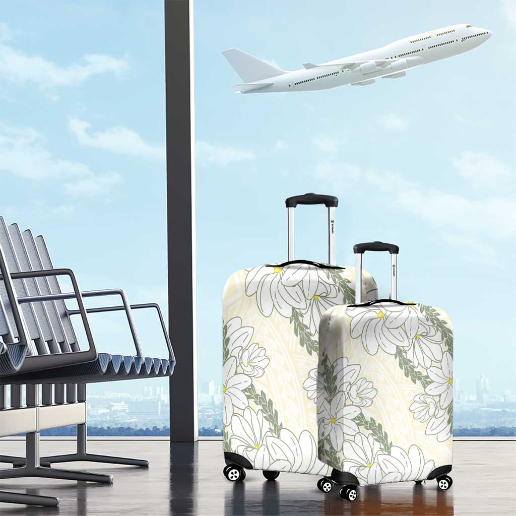 Ia Orana Tahiti Tiare Luggage Cover Lemon Yellow Lei - Polynesian Pride
