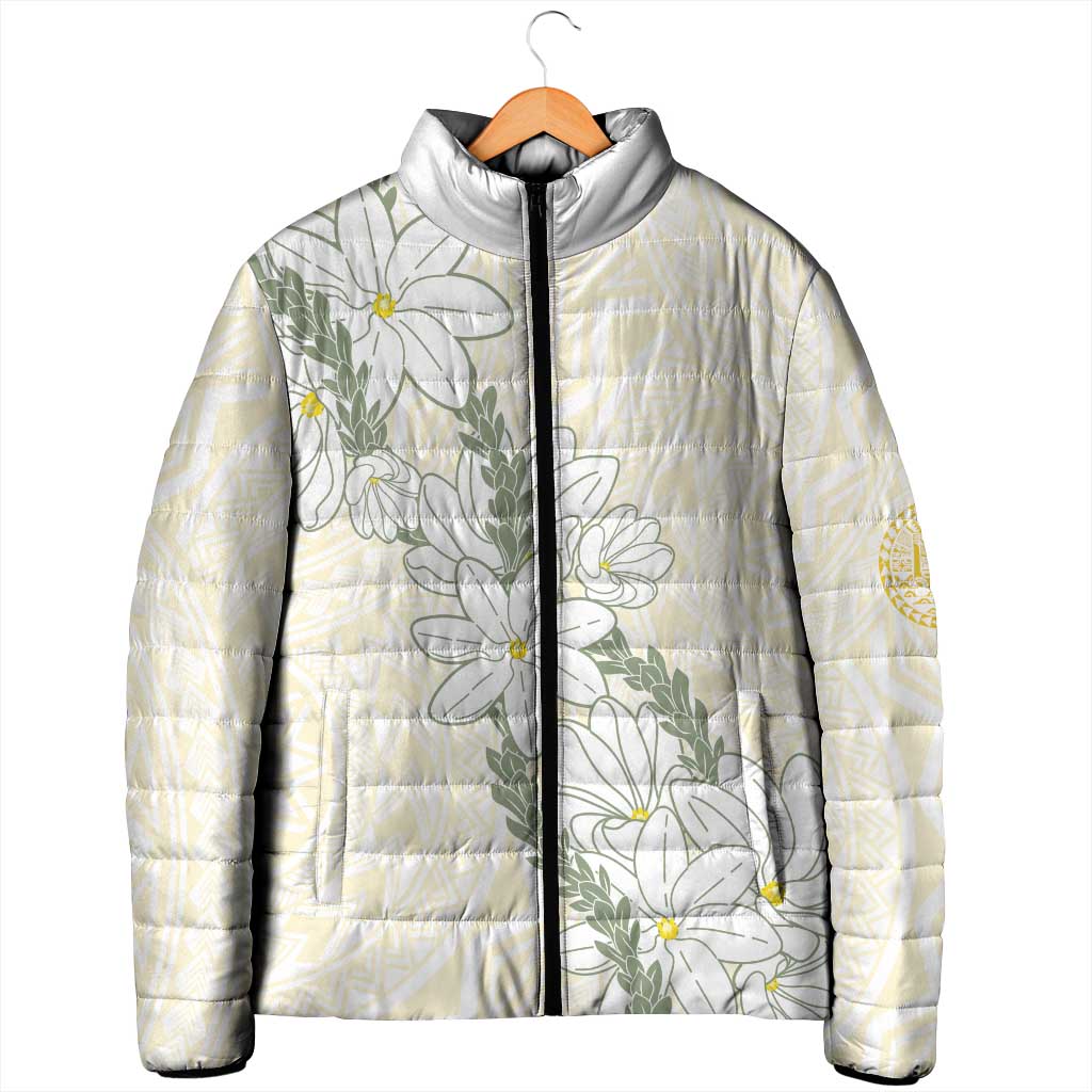Ia Orana Tahiti Tiare Padded Jacket Lemon Yellow Lei - Polynesian Pride