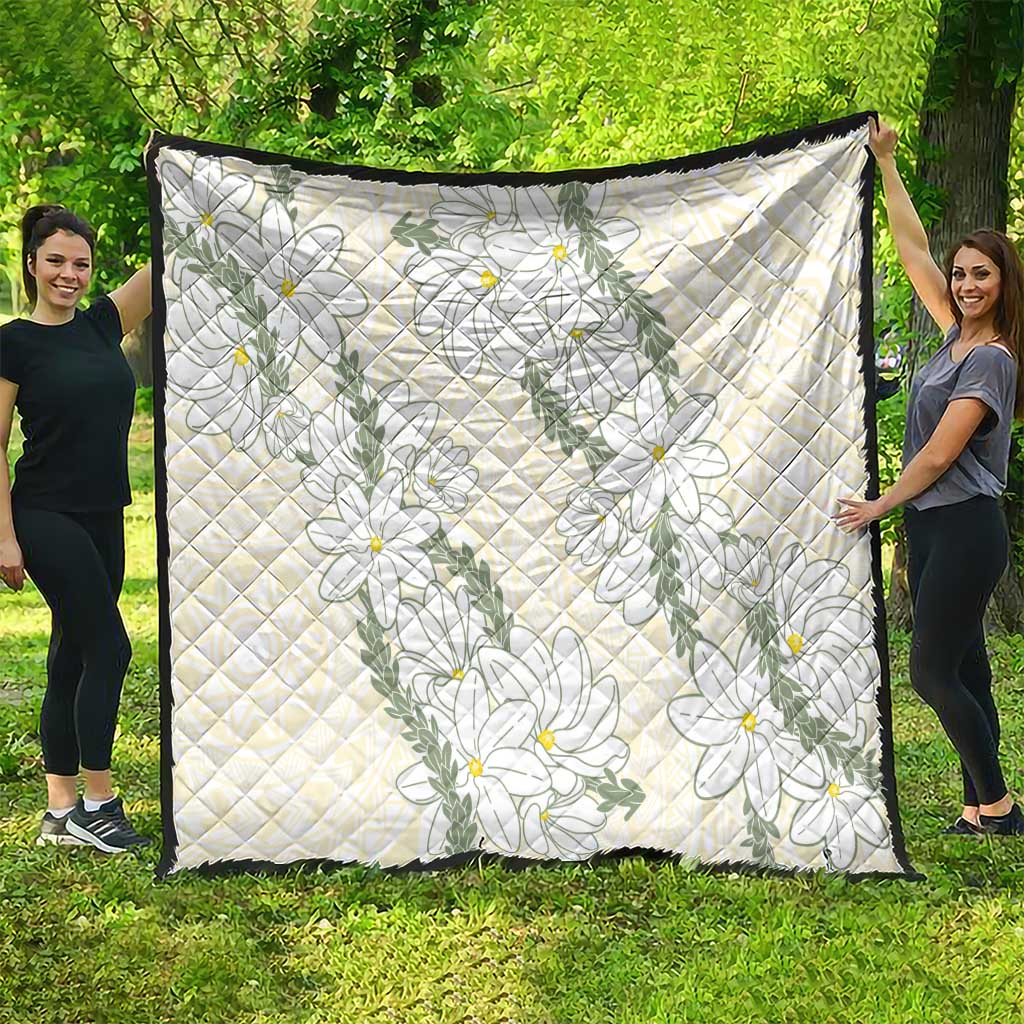Ia Orana Tahiti Tiare Quilt Lemon Yellow Lei - Polynesian Pride