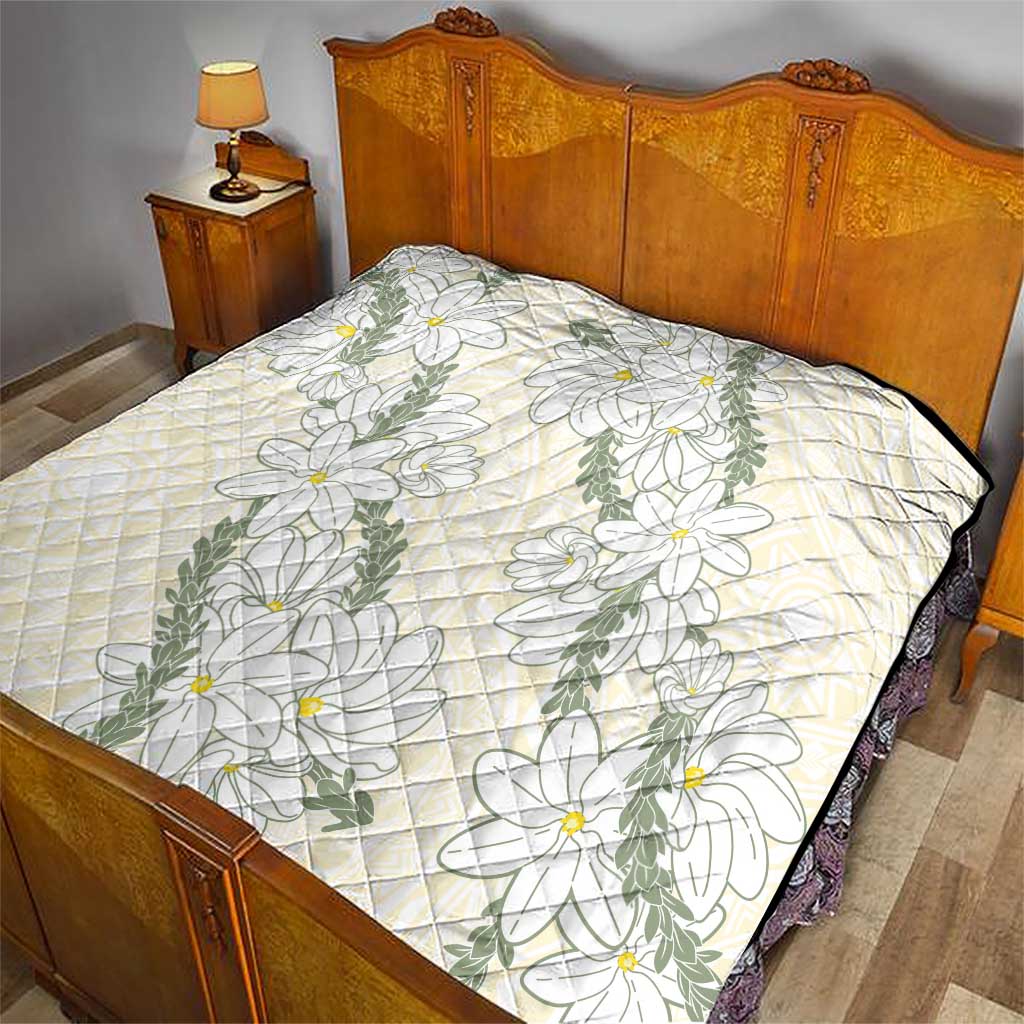 Ia Orana Tahiti Tiare Quilt Lemon Yellow Lei - Polynesian Pride