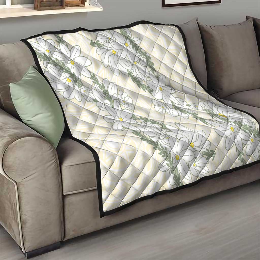 Ia Orana Tahiti Tiare Quilt Lemon Yellow Lei - Polynesian Pride