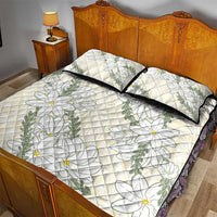 Ia Orana Tahiti Tiare Quilt Bed Set Lemon Yellow Lei - Polynesian Pride