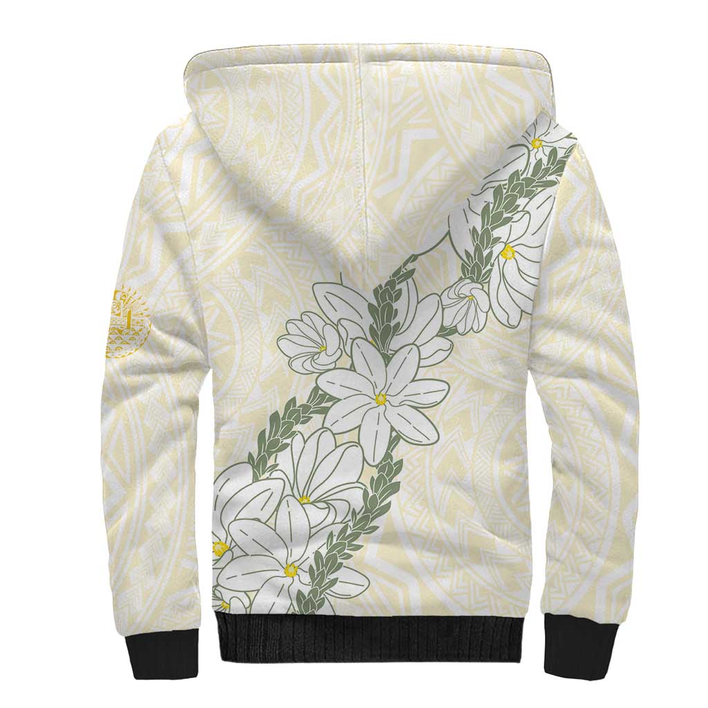 Ia Orana Tahiti Tiare Sherpa Hoodie Lemon Yellow Lei - Polynesian Pride