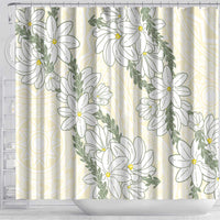Ia Orana Tahiti Tiare Shower Curtain Lemon Yellow Lei - Polynesian Pride