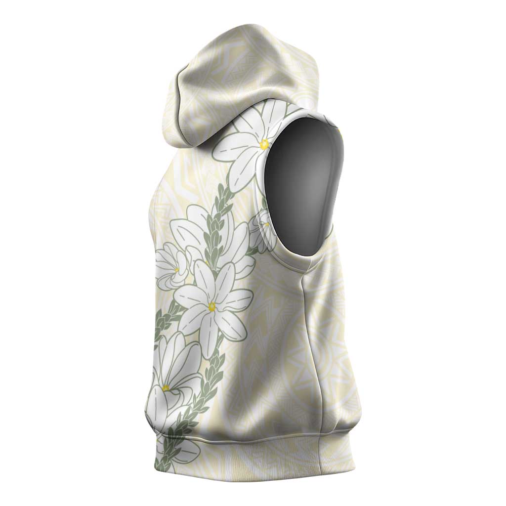 Ia Orana Tahiti Tiare Sleeveless Hoodie Lemon Yellow Lei - Polynesian Pride