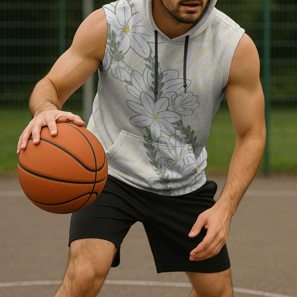 Ia Orana Tahiti Tiare Sleeveless Hoodie Lemon Yellow Lei - Polynesian Pride