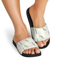 Ia Orana Tahiti Tiare Slide Sandals Lemon Yellow Lei - Polynesian Pride