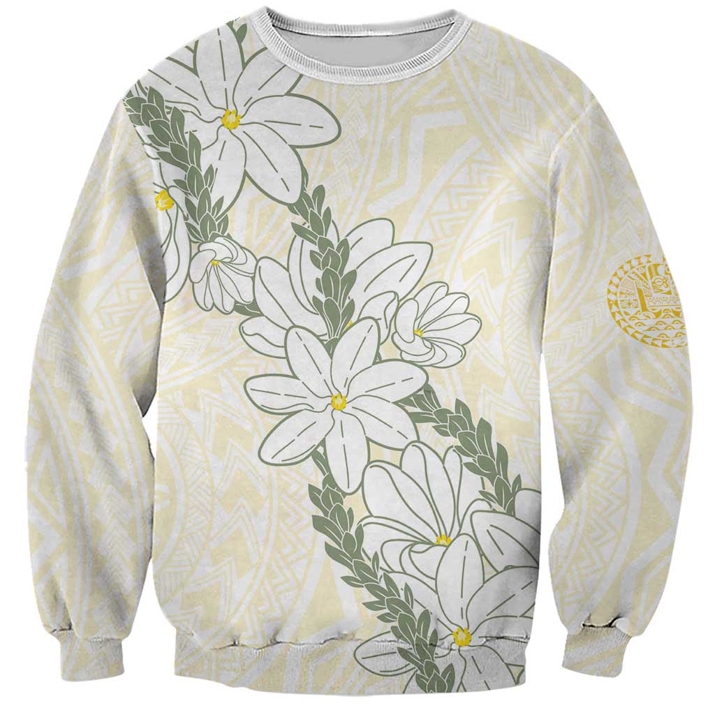 Ia Orana Tahiti Tiare Sweatshirt Lemon Yellow Lei - Polynesian Pride