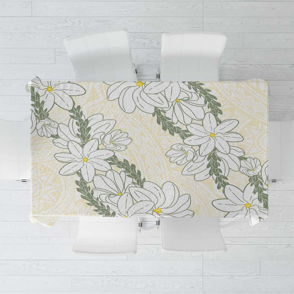 Ia Orana Tahiti Tiare Tablecloth Lemon Yellow Lei - Polynesian Pride