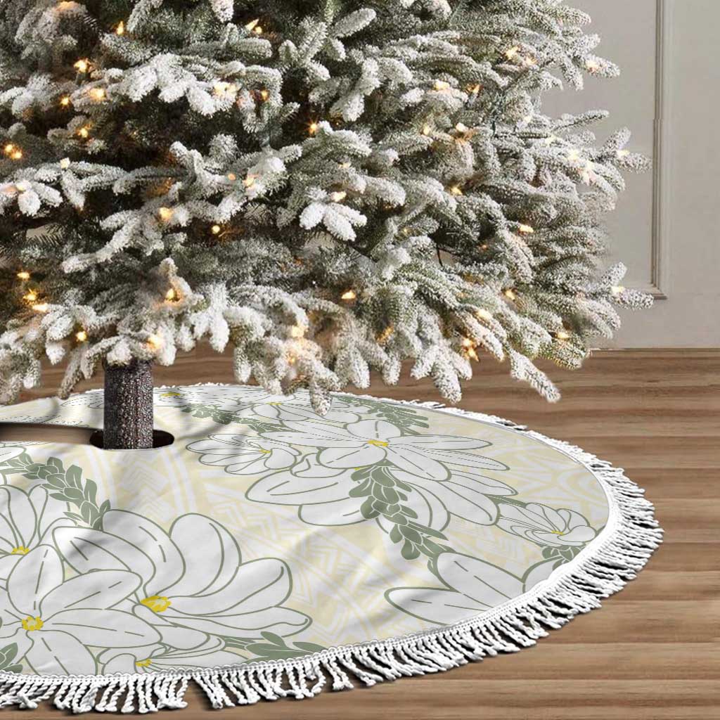 Ia Orana Tahiti Tiare Tree Skirt Lemon Yellow Lei - Polynesian Pride