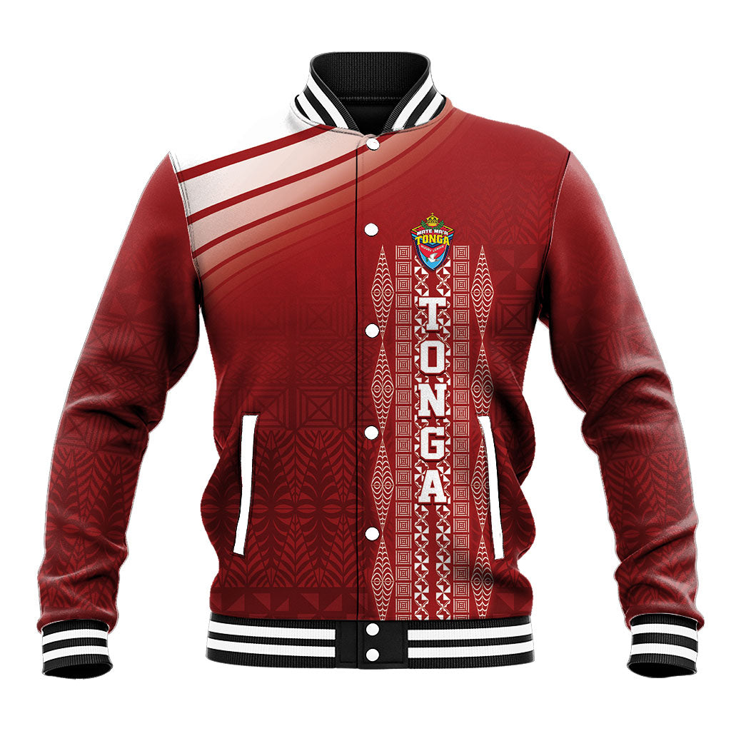 Mate Ma'a Tonga Custom Baseball Jacket Basic Ngatu Kupesi Motif LT7 Unisex Red - Polynesian Pride