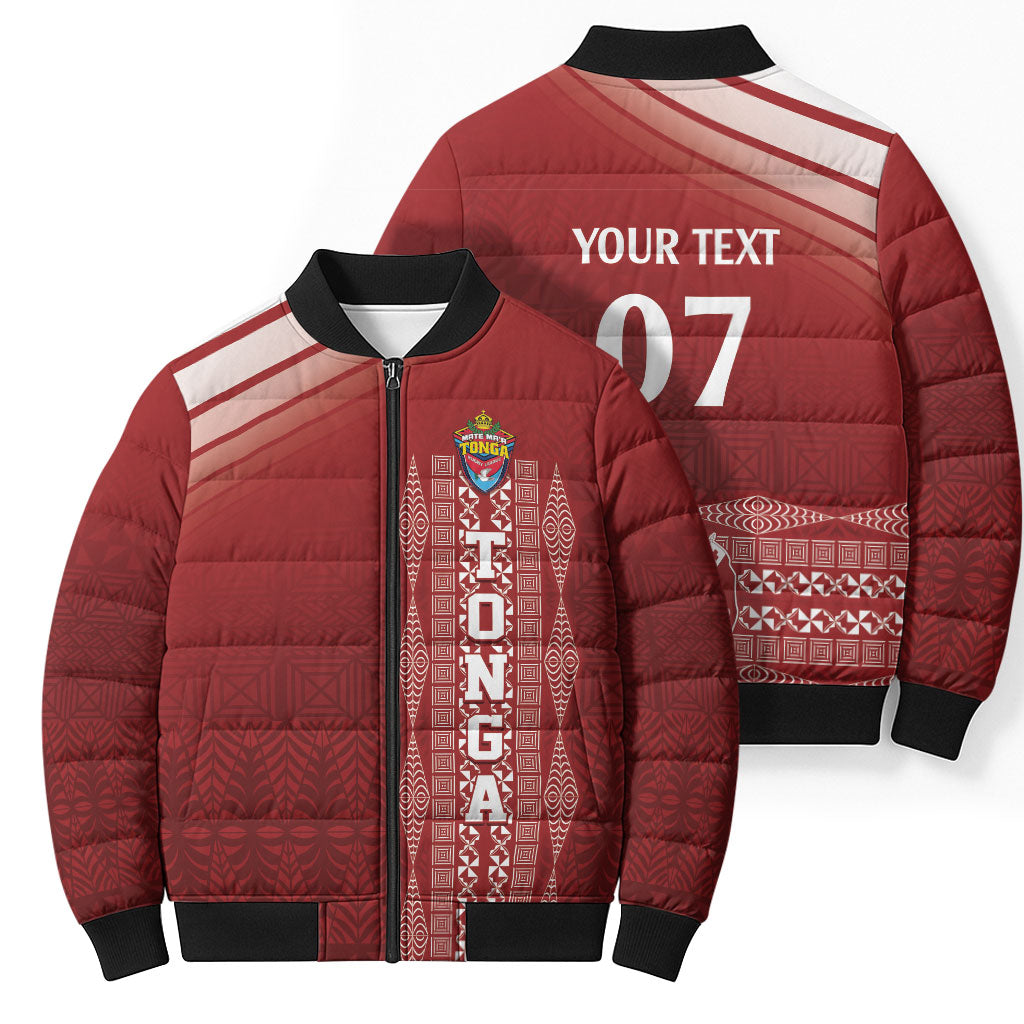 Mate Ma'a Tonga Custom Bomber Puffer Jacket Basic Ngatu Kupesi Motif LT7 - Polynesian Pride