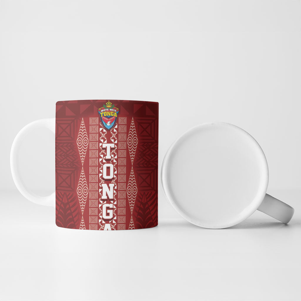 Mate Ma'a Tonga Custom Ceramic Mug Basic Ngatu Kupesi Motif LT7 - Polynesian Pride
