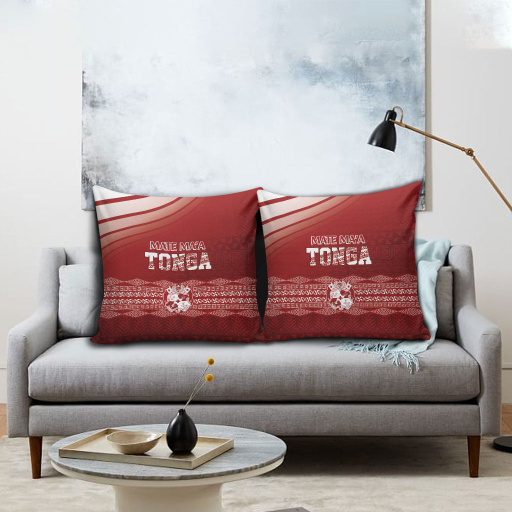 Mate Ma'a Tonga Pillow Cover Basic Ngatu Kupesi Motif LT7 - Polynesian Pride