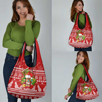 Hawaii Tiki Christmas Grocery Bag Mele Kalikimaka