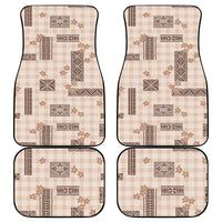 Hawaiian Quilt Tapa On Beige Palaka Motifs Car Mats