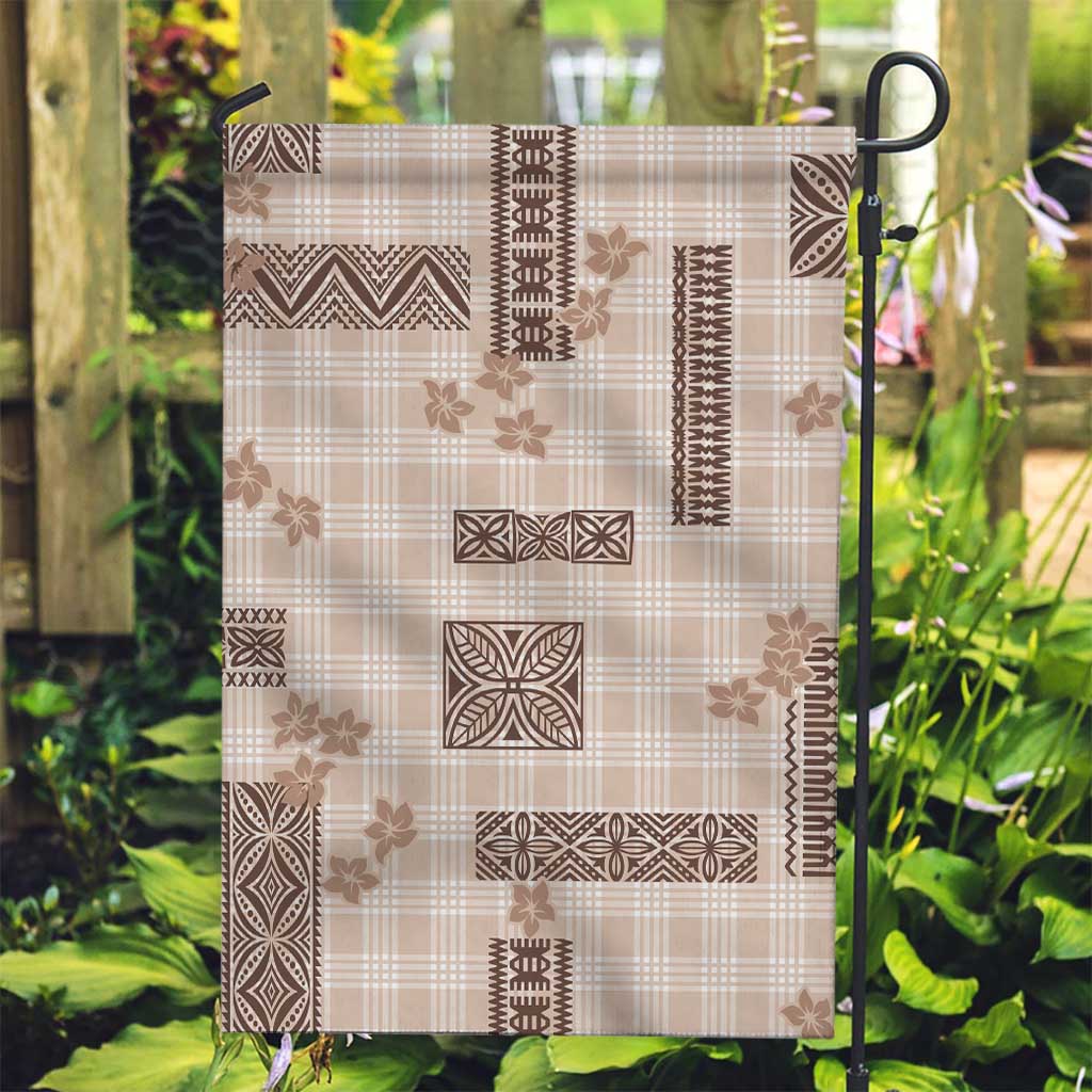 Hawaiian Quilt Tapa On Beige Palaka Motifs Garden Flag