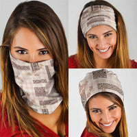 Hawaiian Quilt Tapa On Beige Palaka Motifs Neck Gaiter LT7 - Polynesian Pride