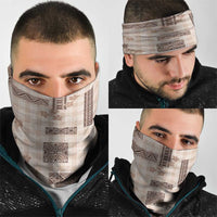 Hawaiian Quilt Tapa On Beige Palaka Motifs Neck Gaiter LT7 - Polynesian Pride