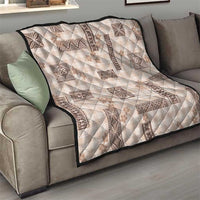 Hawaiian Quilt Tapa On Beige Palaka Motifs Quilt