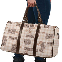 Hawaiian Quilt Tapa On Beige Palaka Motifs Travel Bag LT7 - Polynesian Pride