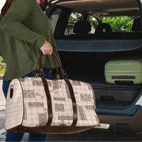 Hawaiian Quilt Tapa On Beige Palaka Motifs Travel Bag LT7 - Polynesian Pride