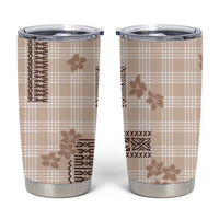 Hawaiian Quilt Tapa On Beige Palaka Motifs Tumbler Cup