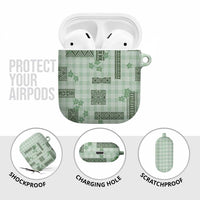 Hawaiian Quilt Tapa On Pastel Mint Palaka Motifs AirPods Case LT7 - Polynesian Pride