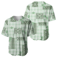 Hawaiian Quilt Tapa On Pastel Mint Palaka Motifs Baseball Jersey