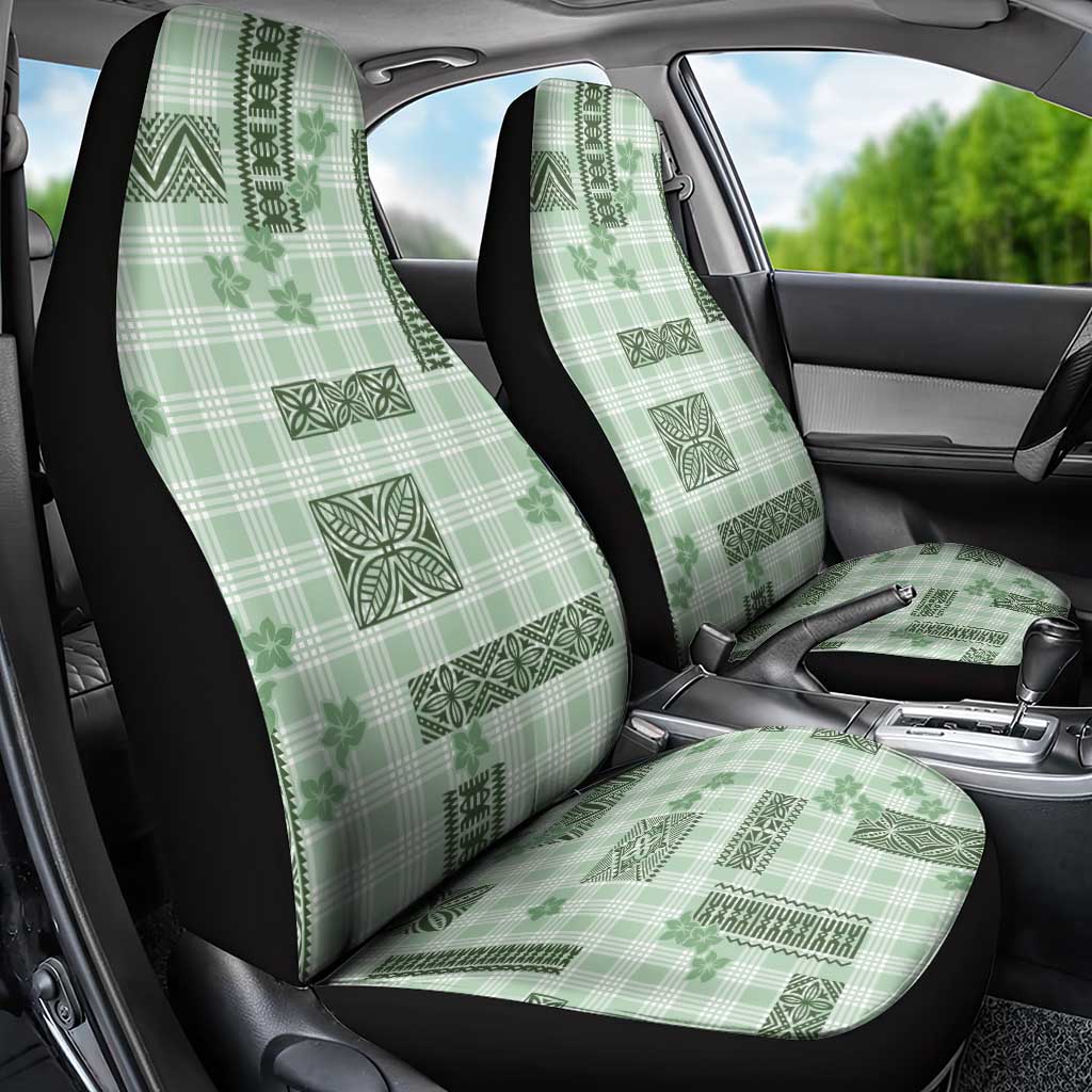 Hawaiian Quilt Tapa On Pastel Mint Palaka Motifs Car Seat Cover