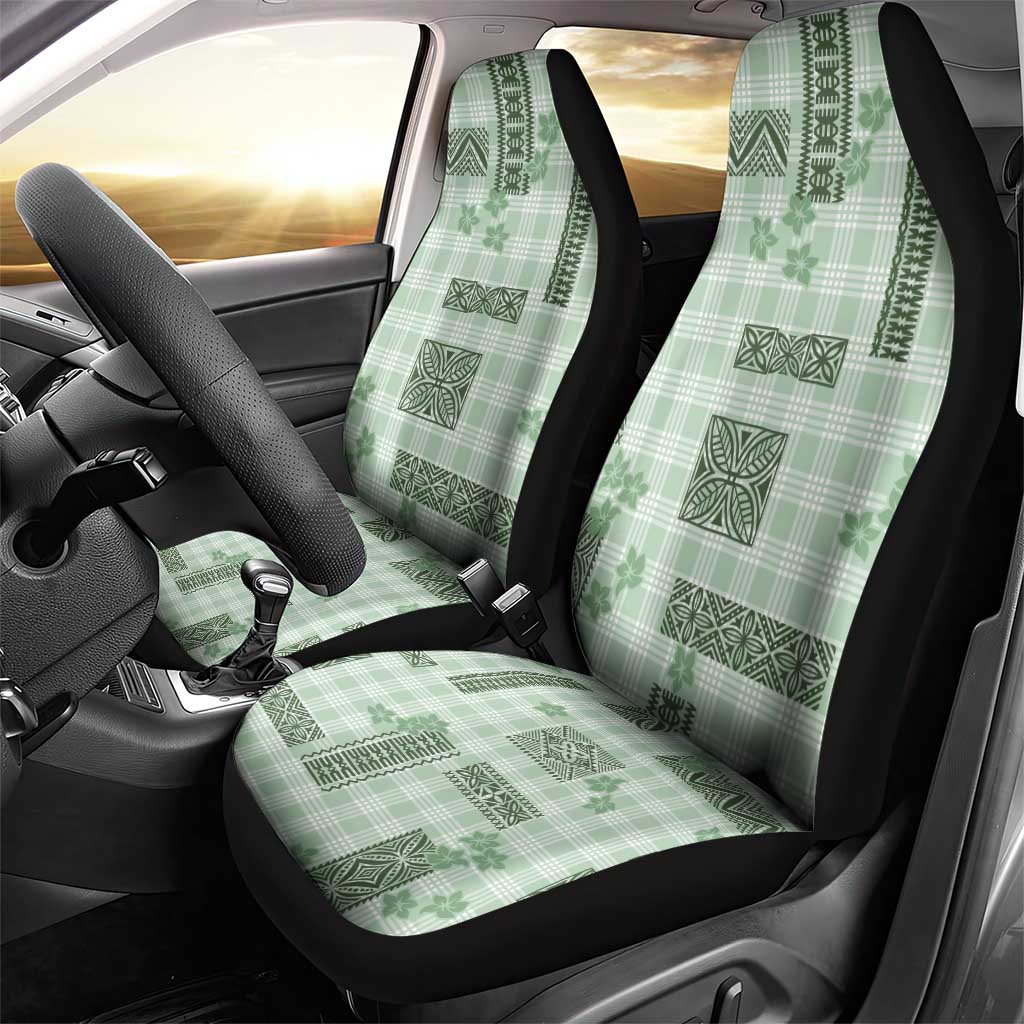 Hawaiian Quilt Tapa On Pastel Mint Palaka Motifs Car Seat Cover