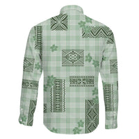 Hawaiian Quilt Tapa On Pastel Mint Palaka Motifs Family Matching Tank Maxi Dress and Hawaiian Shirt
