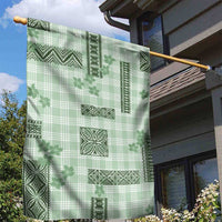 Hawaiian Quilt Tapa On Pastel Mint Palaka Motifs Garden Flag LT7 - Polynesian Pride