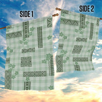 Hawaiian Quilt Tapa On Pastel Mint Palaka Motifs Garden Flag LT7 - Polynesian Pride