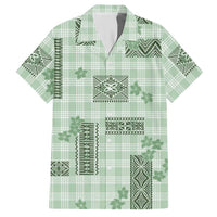 Hawaiian Quilt Tapa On Pastel Mint Palaka Motifs Hawaiian Shirt